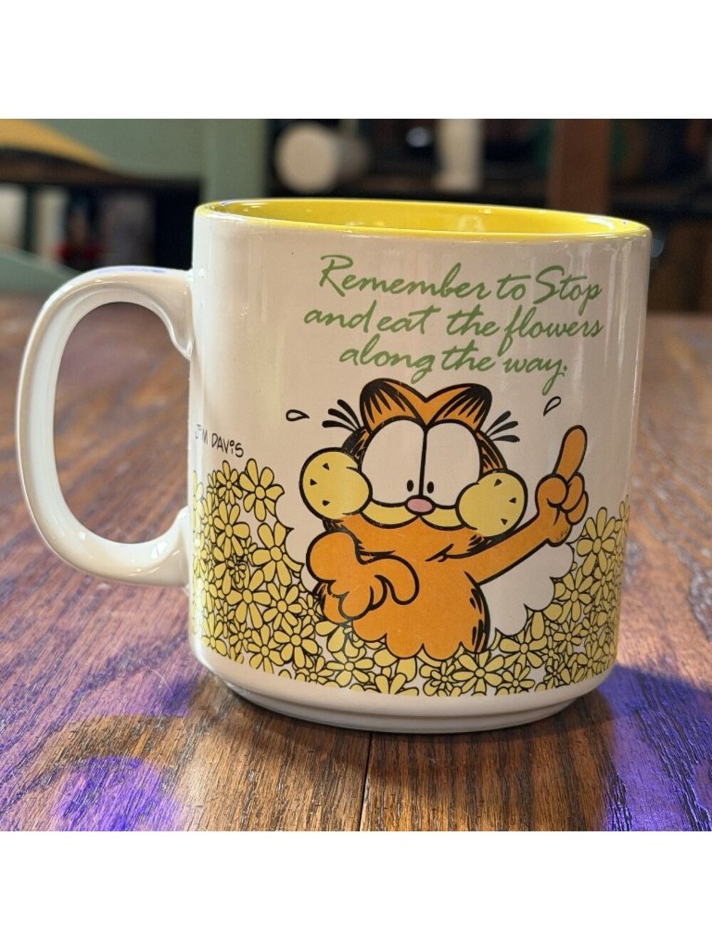 1978‎ Enesco GARFIELD Mug "Remember to Stop and Eat the Flowers" Jim Davis 10 Oz